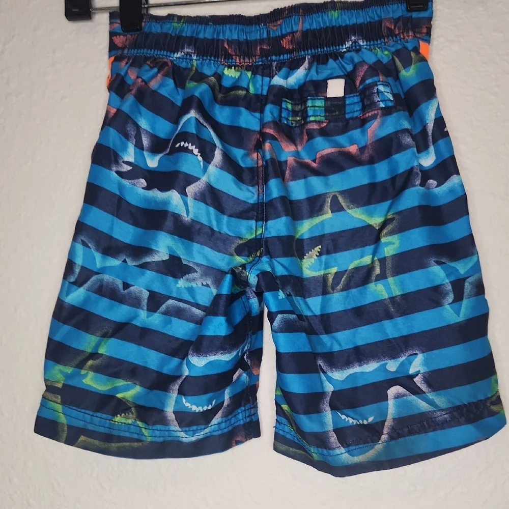 The Children's Place Swim Trunks Blue and Orange With Sharks
